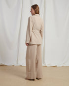 LYOCELL AND LINEN PALAZZO PANTS