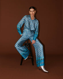 PRINTED TROUSERS IN VISCOSE SATIN