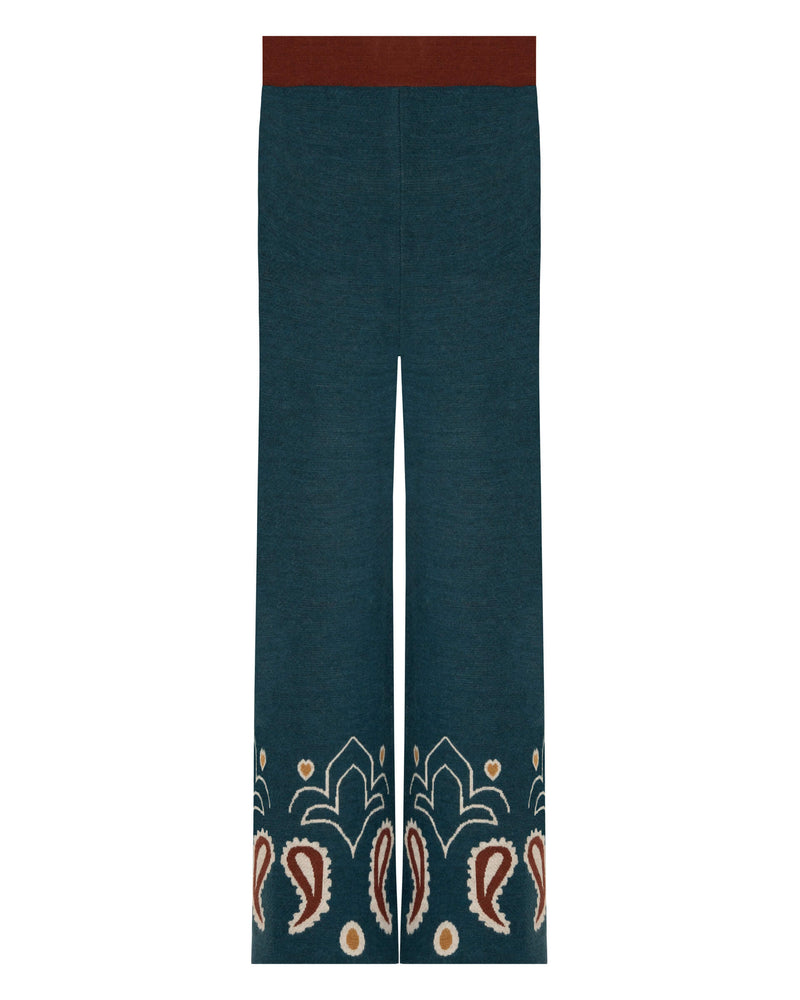 paisley jacquard trousers