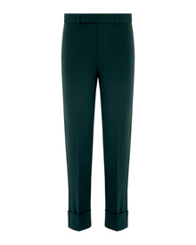 forest green slim trousers