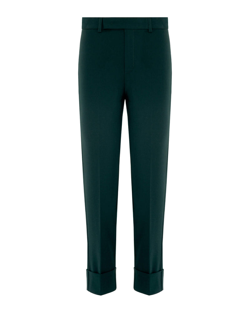 forest green slim trousers