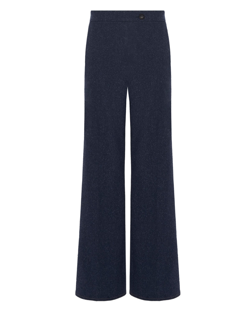 blue trousers in wool and silk blend