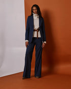 sfizio blue trousers in wool and silk blend+23FA1864MIXED_575