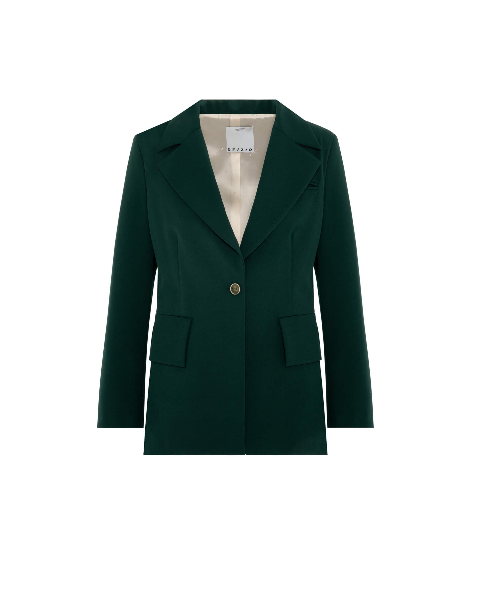 forest green single-breasted blazer