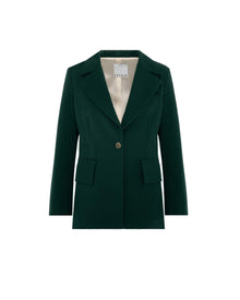 forest green single-breasted blazer