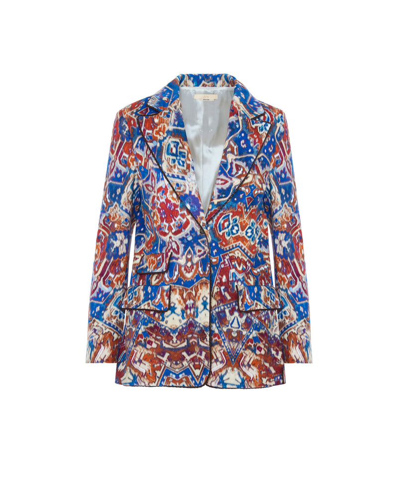 arazzo printed velvet blazer