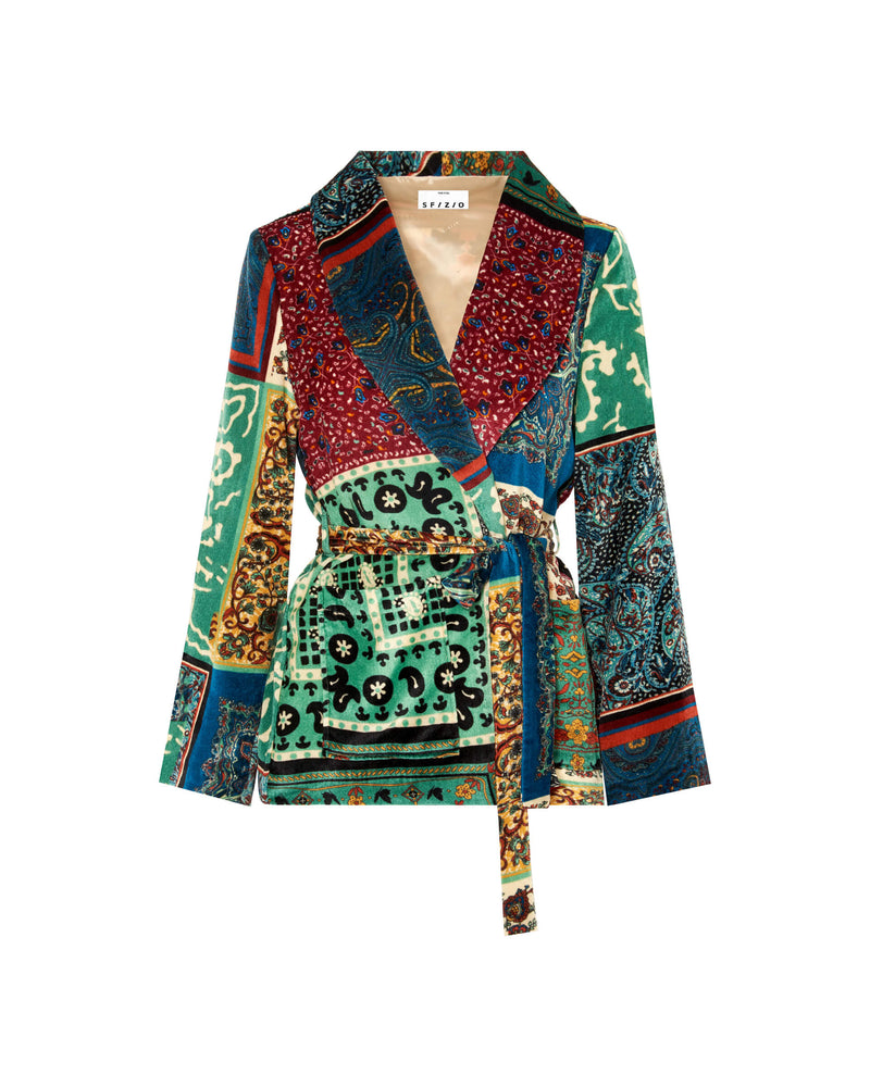 patchwork foulard pyjama shirt