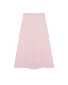 pink flared skirt