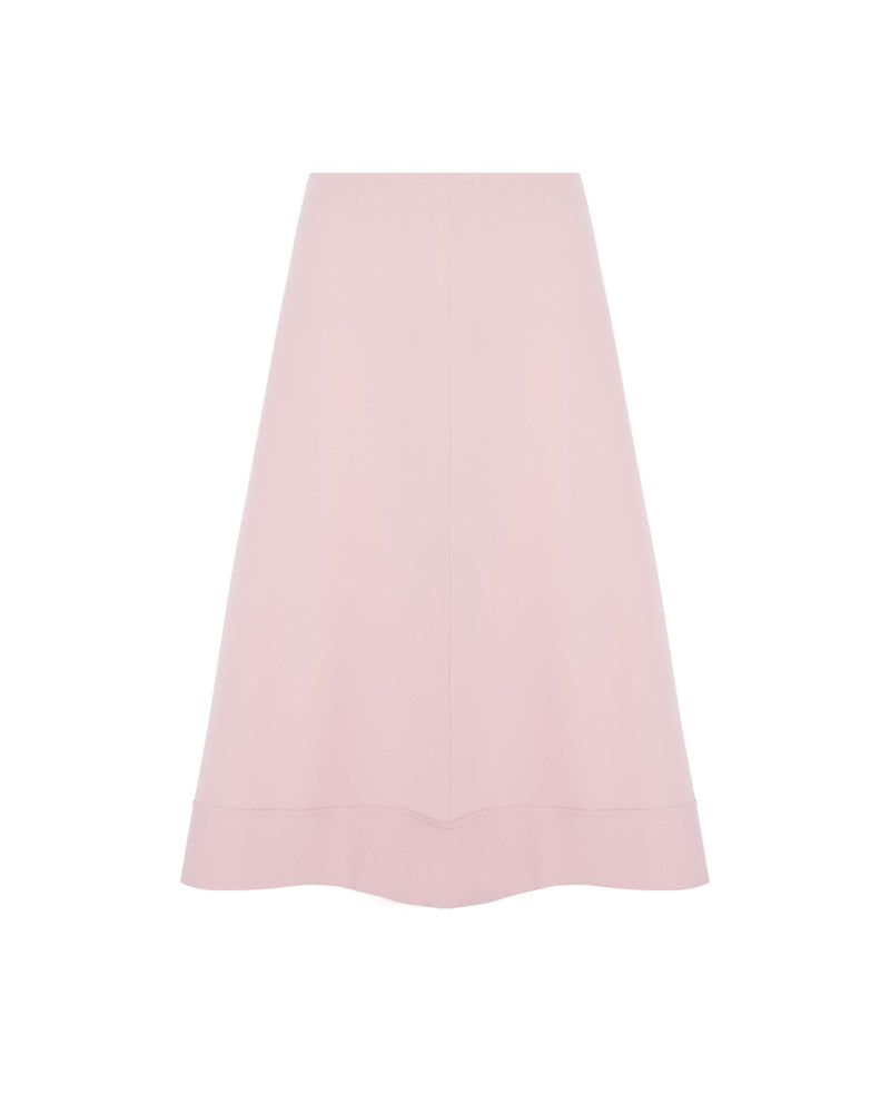 pink flared skirt