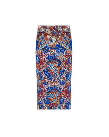 pencil skirt in arazzo printed velvet