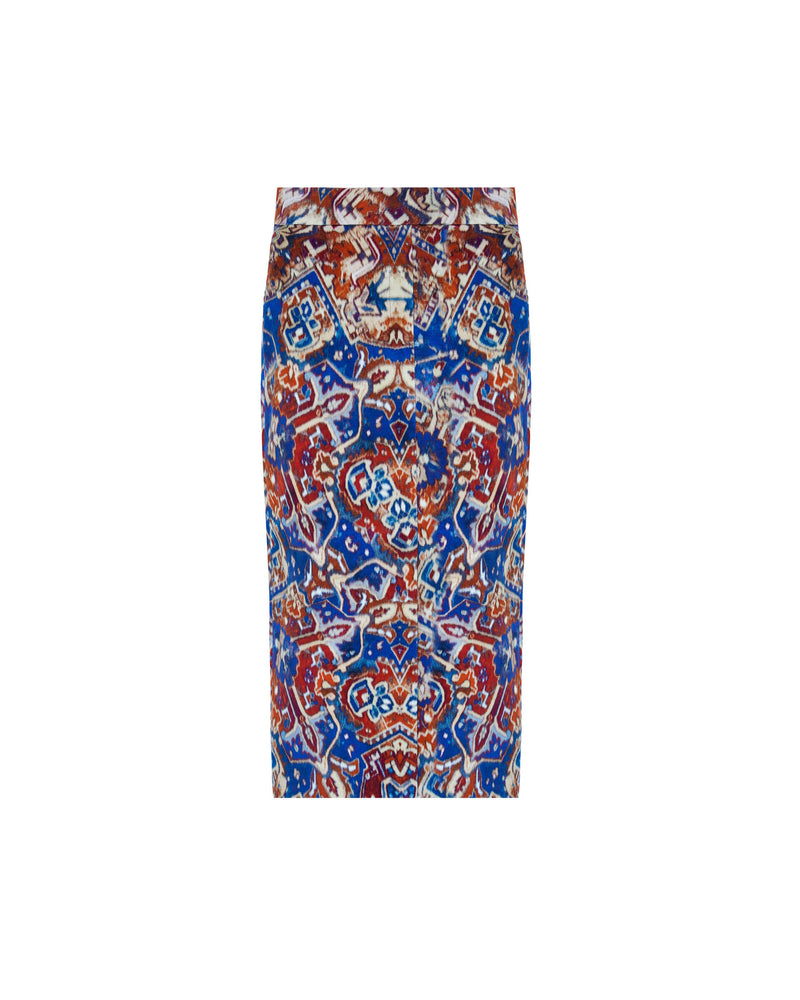 pencil skirt in arazzo printed velvet