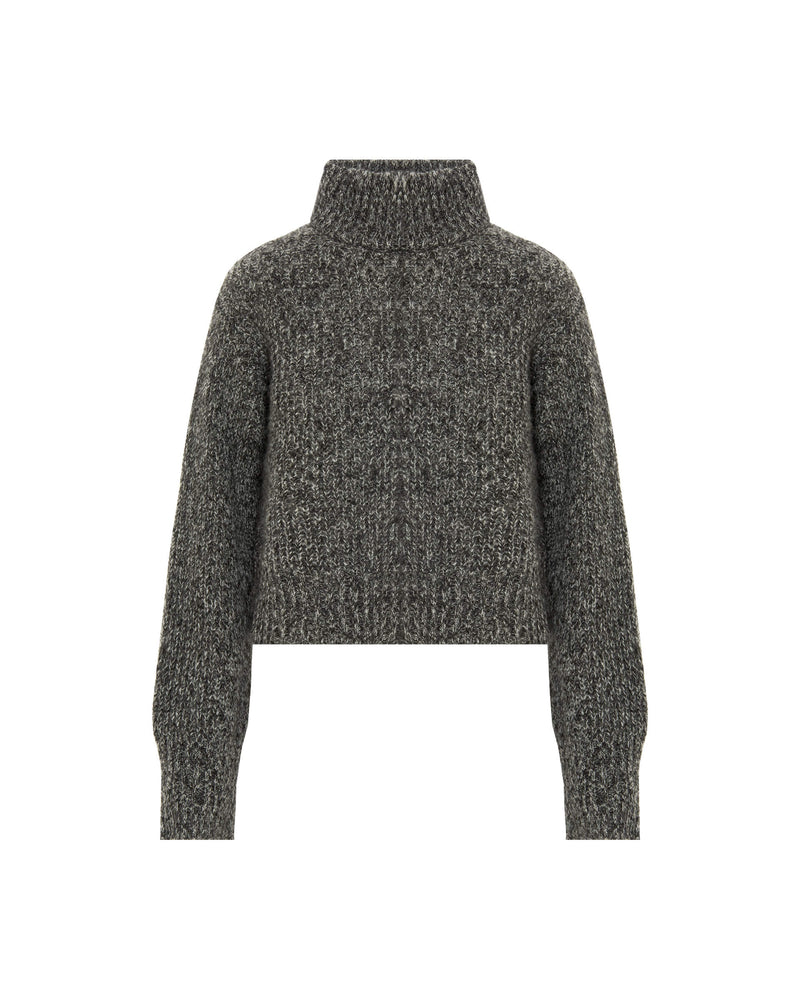 sweater with half mock polo neck