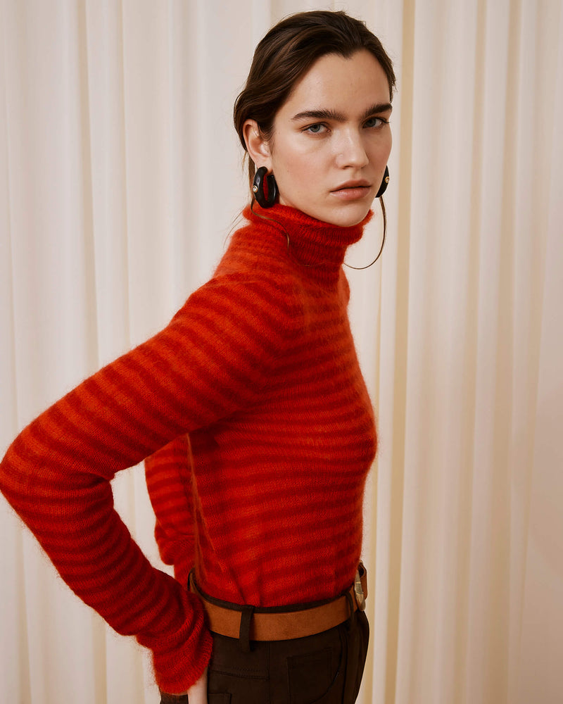 sfizio red striped turtleneck sweater+23FA8447WHOLE_350