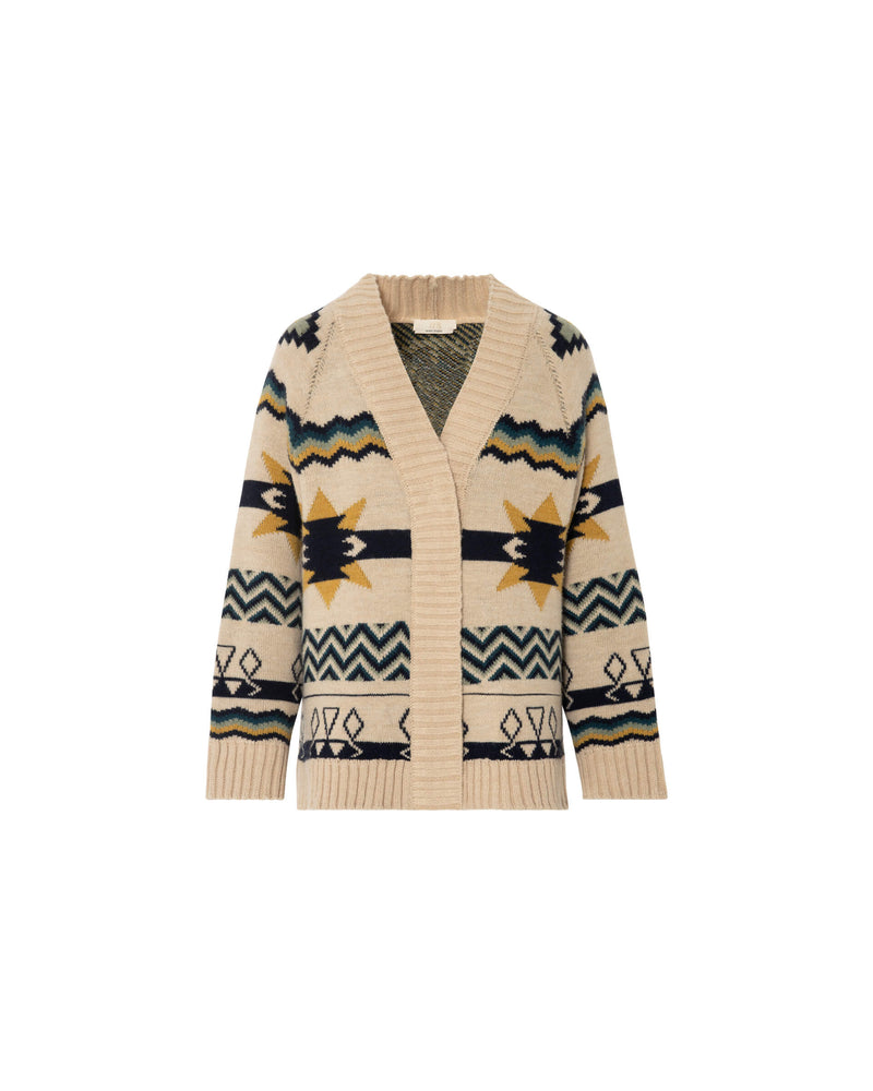 cardigan with ethnic motifs