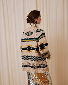 cardigan with ethnic motifs