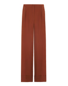 sfizio brown trousers with flounce+23FE1766SILKY_600