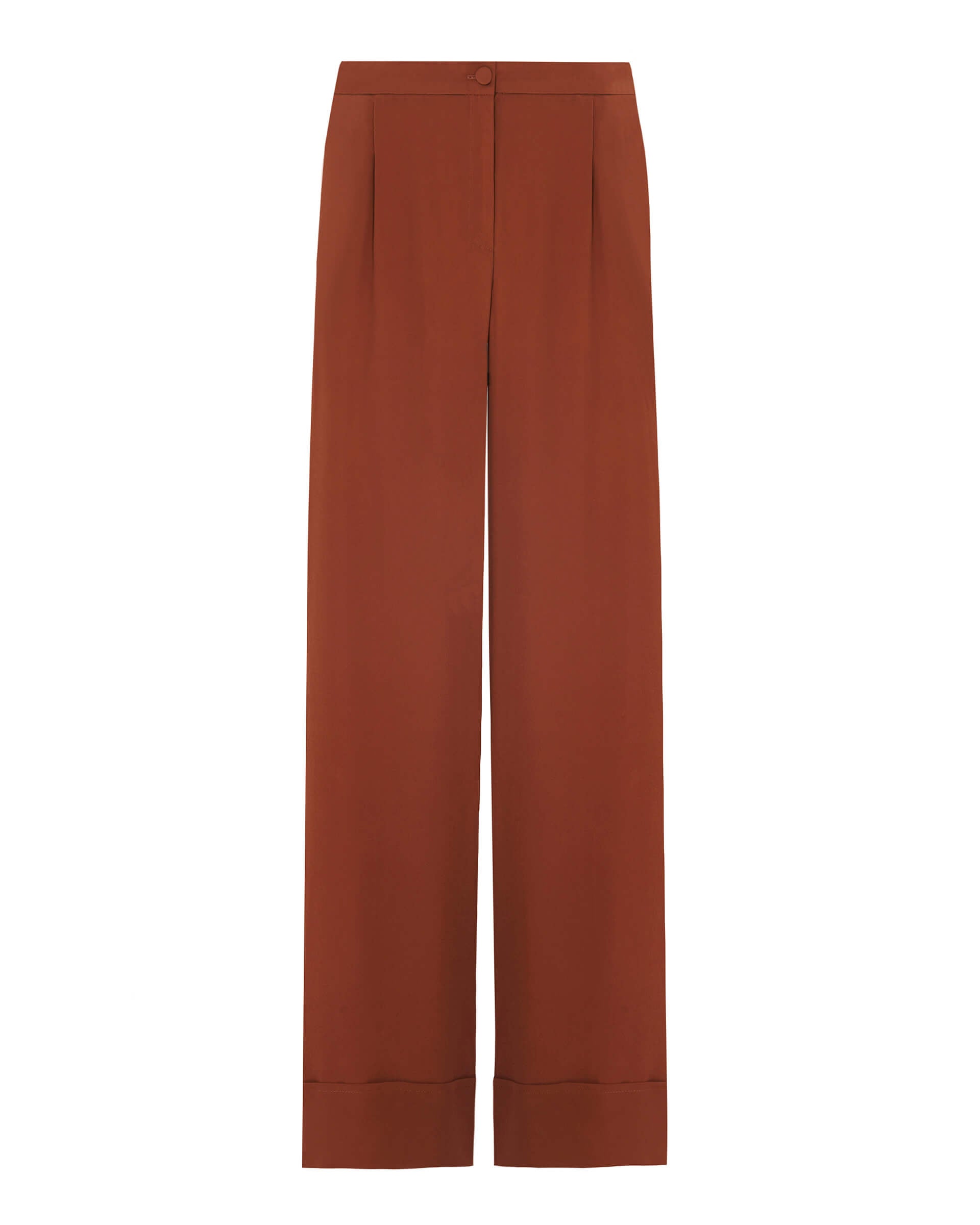 sfizio brown trousers with flounce+23FE1766SILKY_600