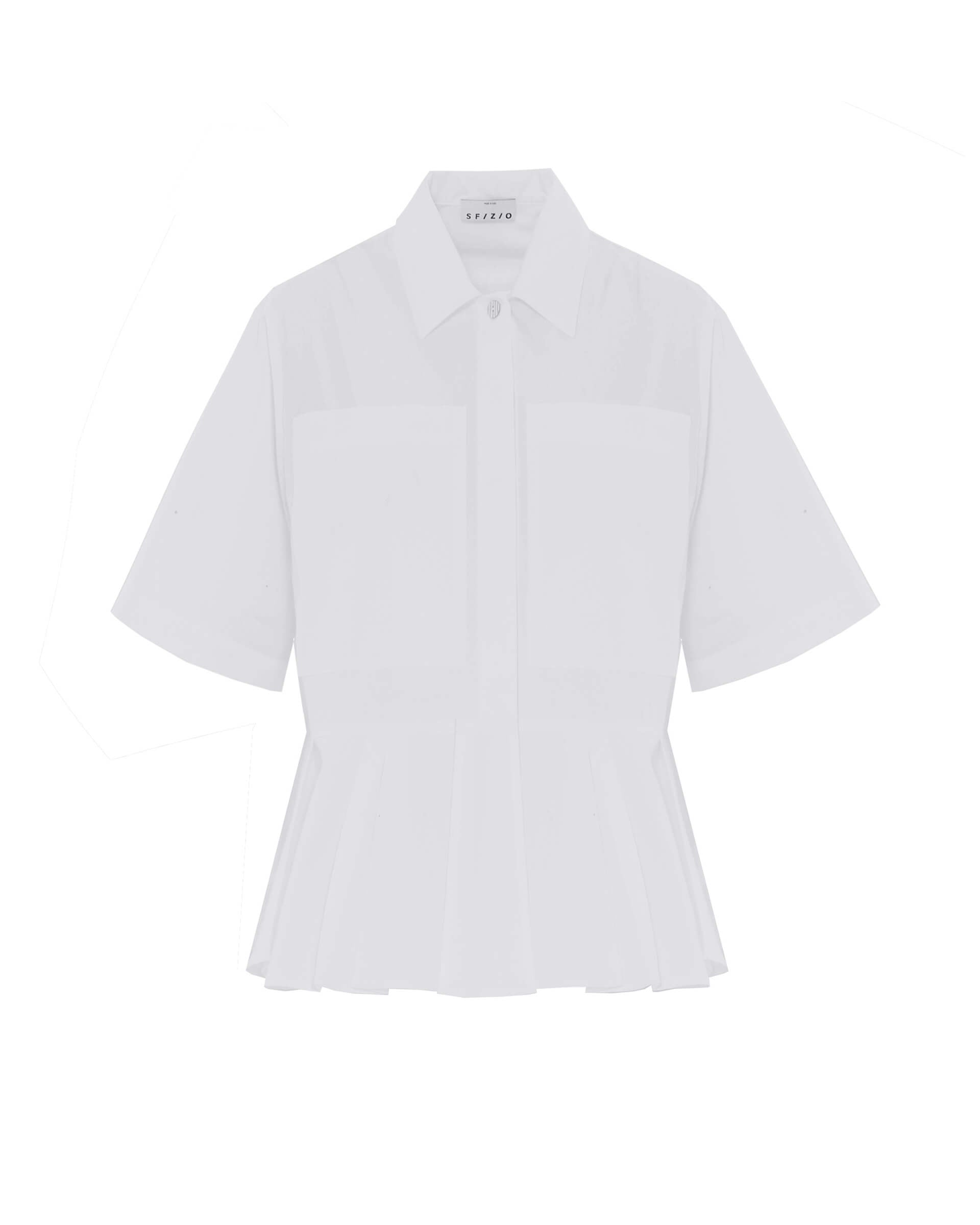 sfizio shirt with pleated flounce+23FE4973CRINKLE_1