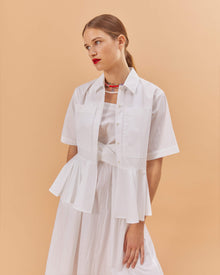 sfizio shirt with pleated flounce+23FE4973CRINKLE_1