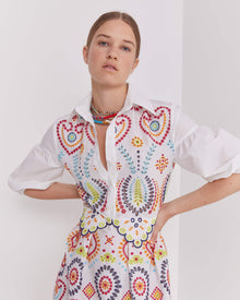 sfizio colourful shirt dress in broderie anglaise+23FE6010HOLES_1