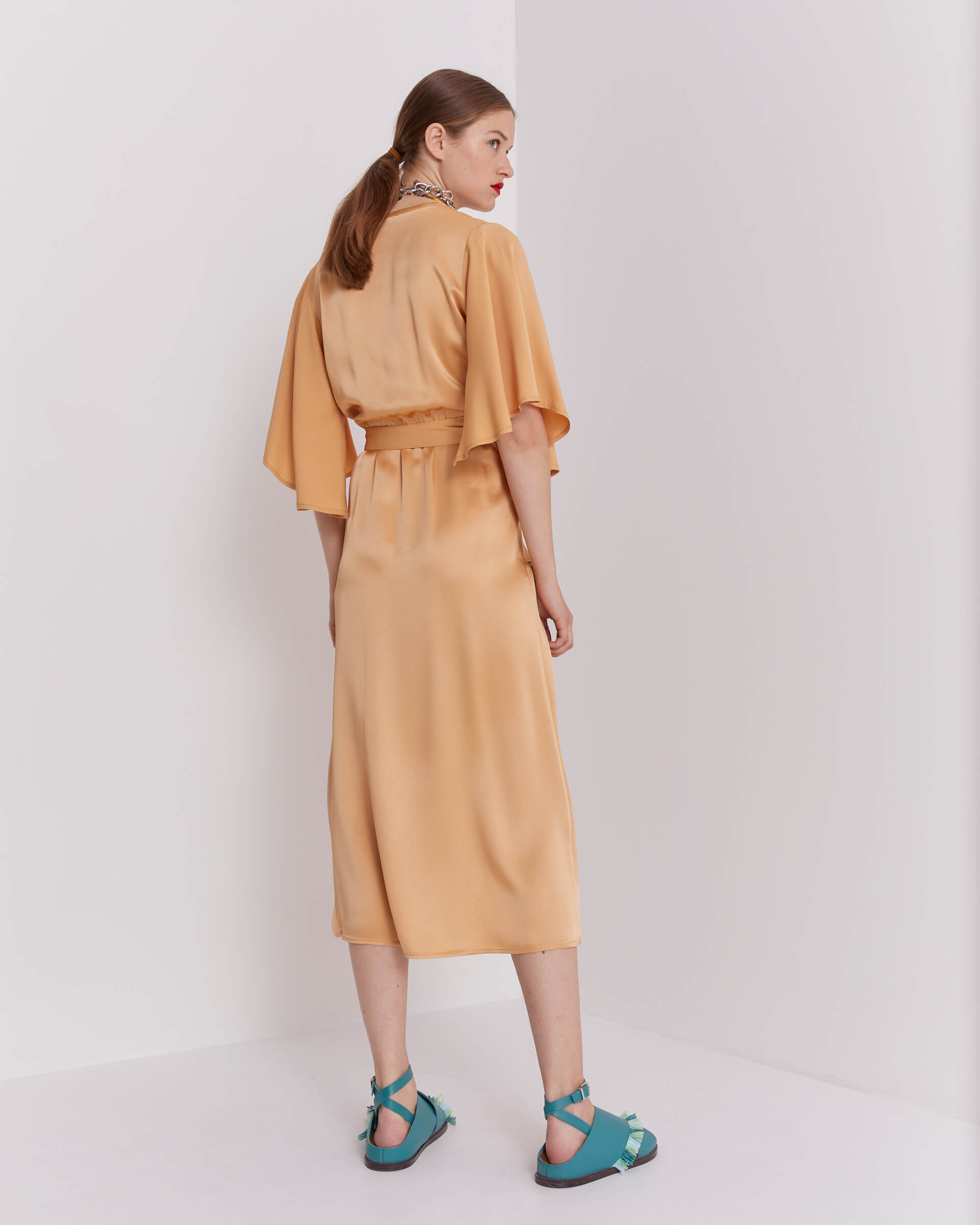 sfizio midi wrap dress+23FE6862SATIN_370