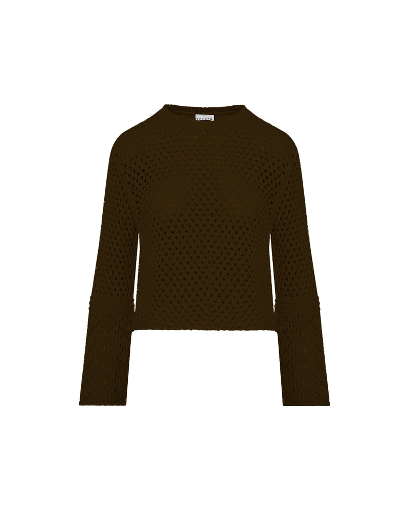 mesh fabric sweater