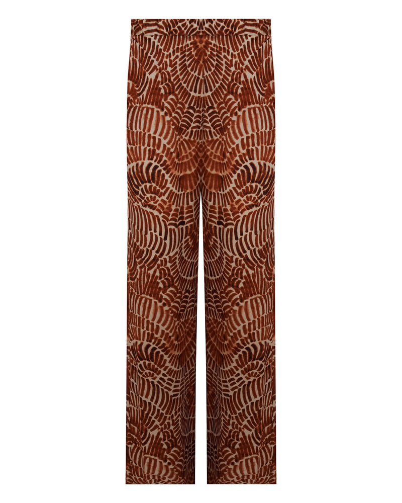 printed palazzo trousers of satin+24FE1944SHINY_670