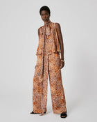 printed palazzo trousers of satin+24FE1944SHINY_670