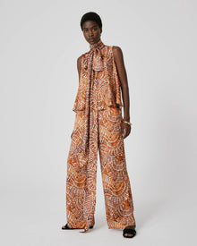 printed palazzo trousers of satin+24FE1944SHINY_670