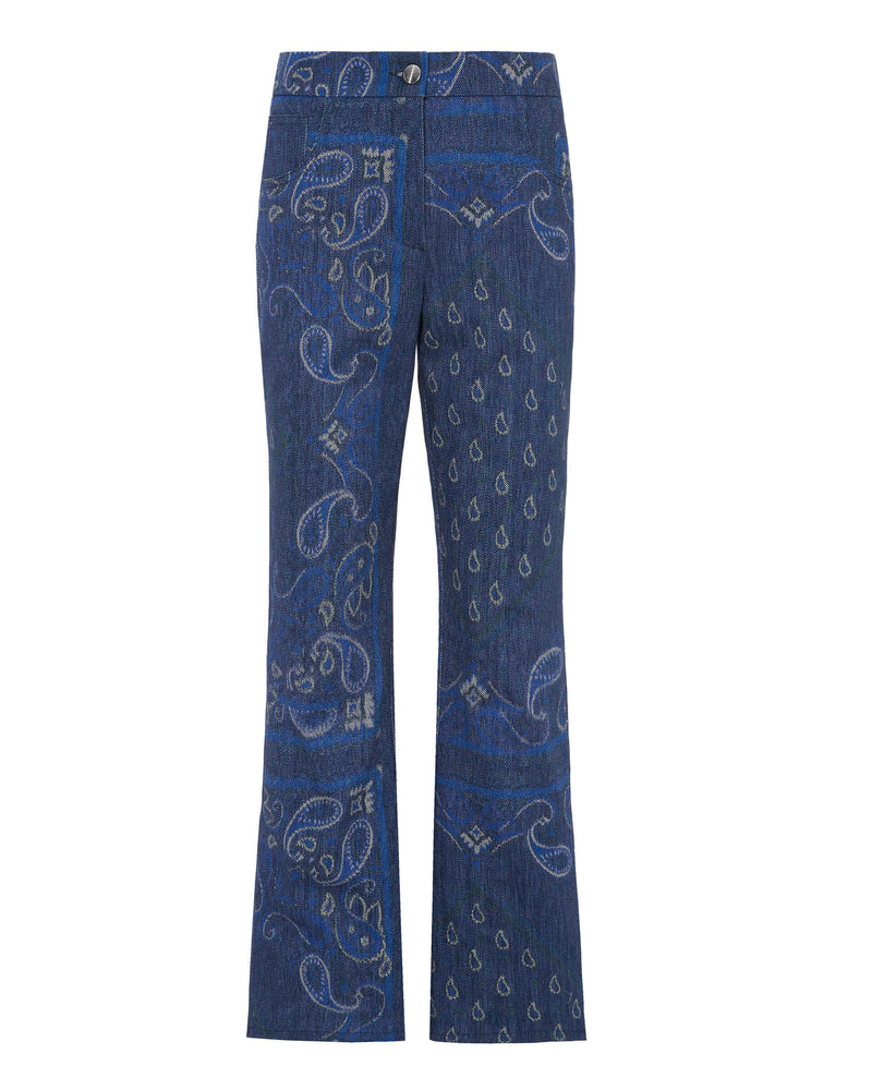 printed gabardine 5 pocket trousers+24FE1956BANDANA_590