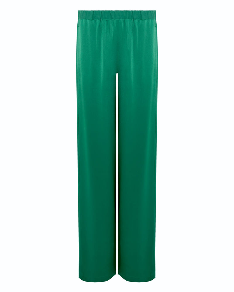 palazzo trousers of shiny satin