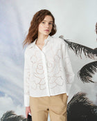 shirt with Ã  jour floral embroidery+24FE4158AJOUR_1