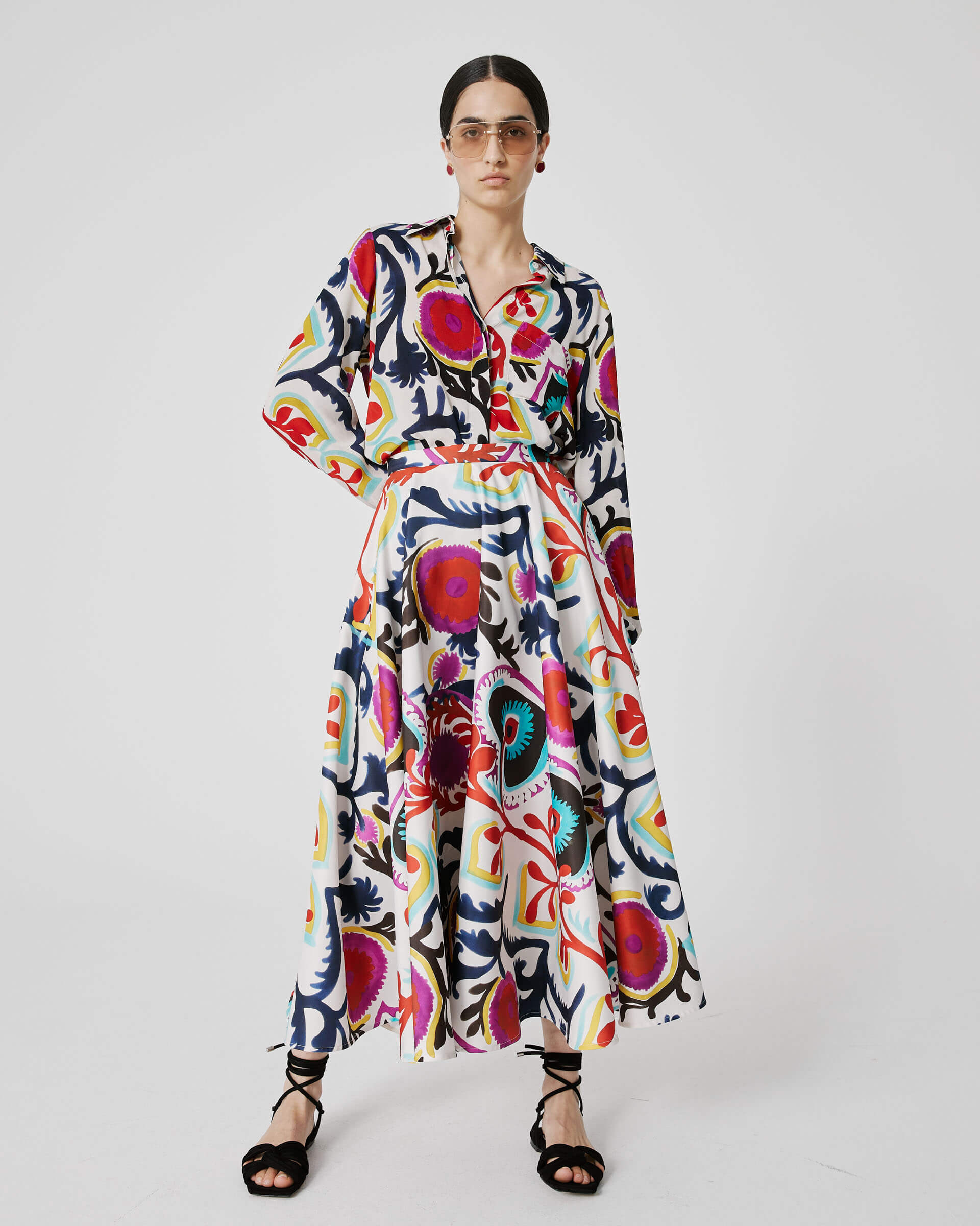 full skirt in printed duchesse+24FE5831MEXICO_123