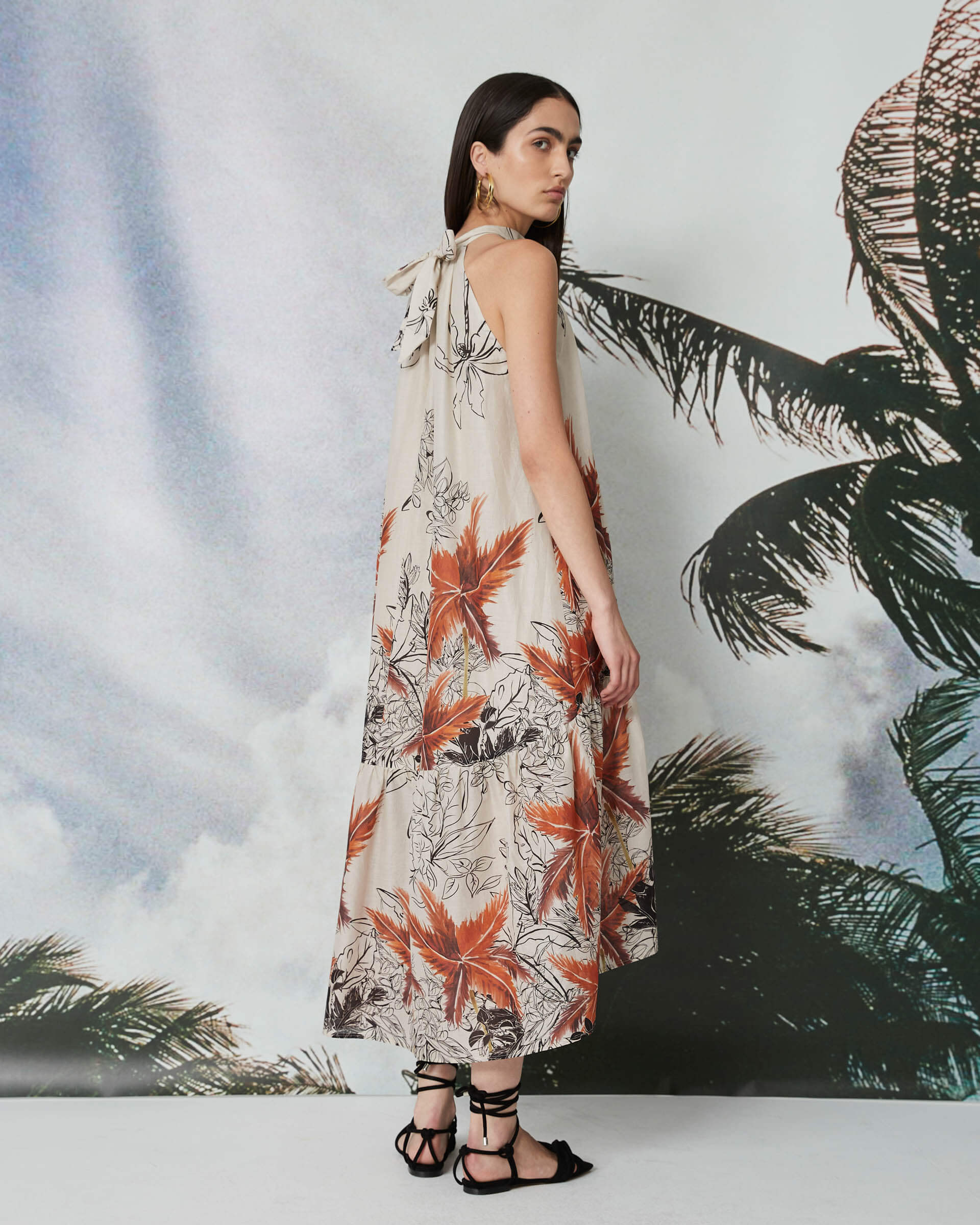 printed ramie dress+24FE6136CANCUN_120