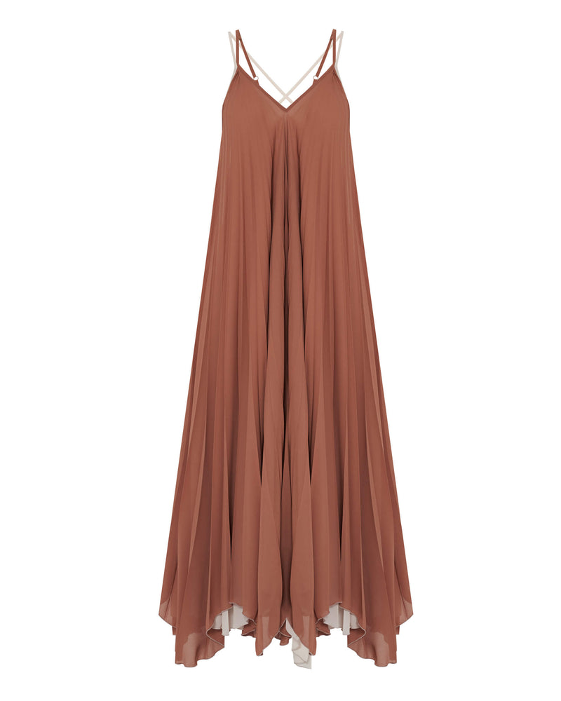 pleated slip dress+24FE6197CROSS_610