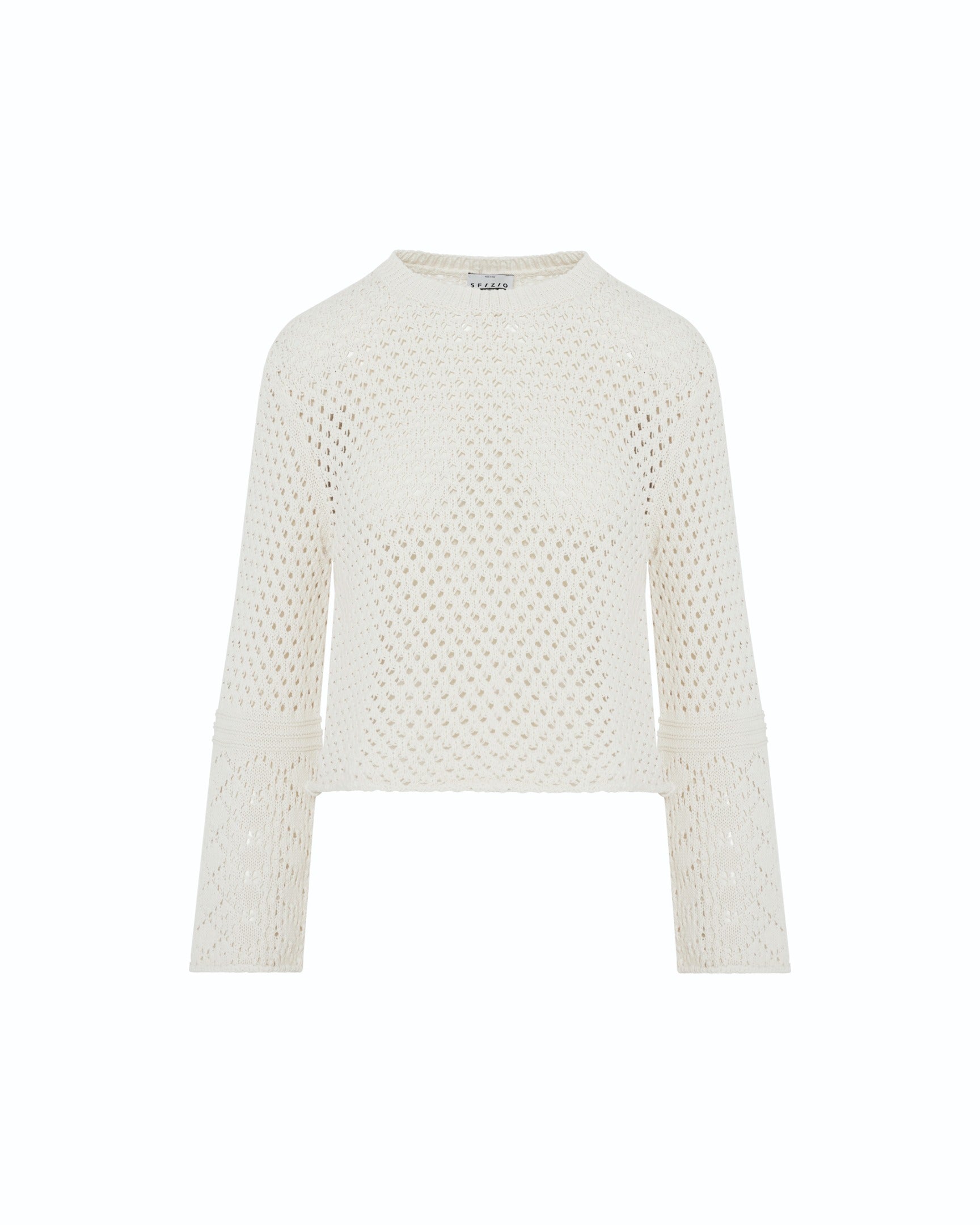 mesh fabric sweater