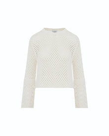 mesh fabric sweater