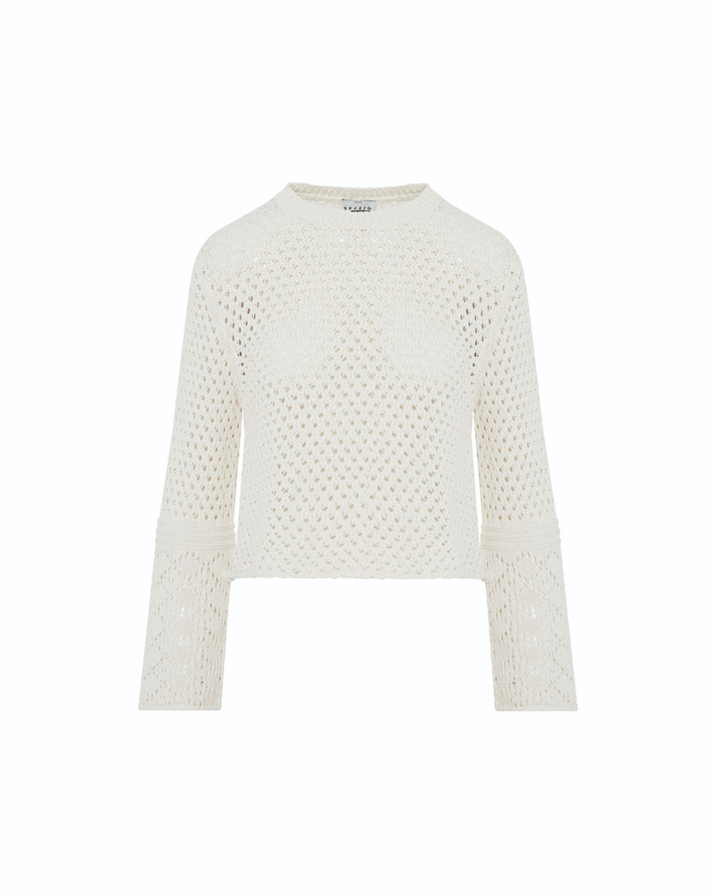 mesh fabric sweater