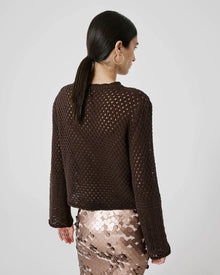 mesh fabric sweater