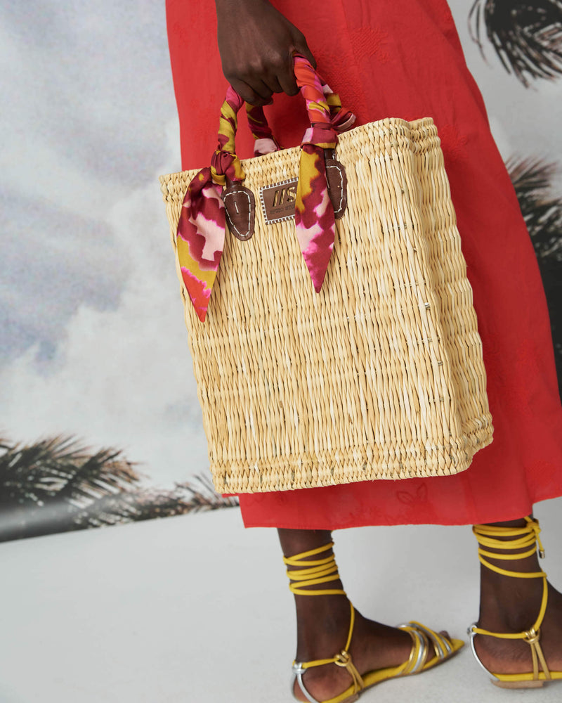 rectangular straw bag with scarf+24FE9492RAFIA_220