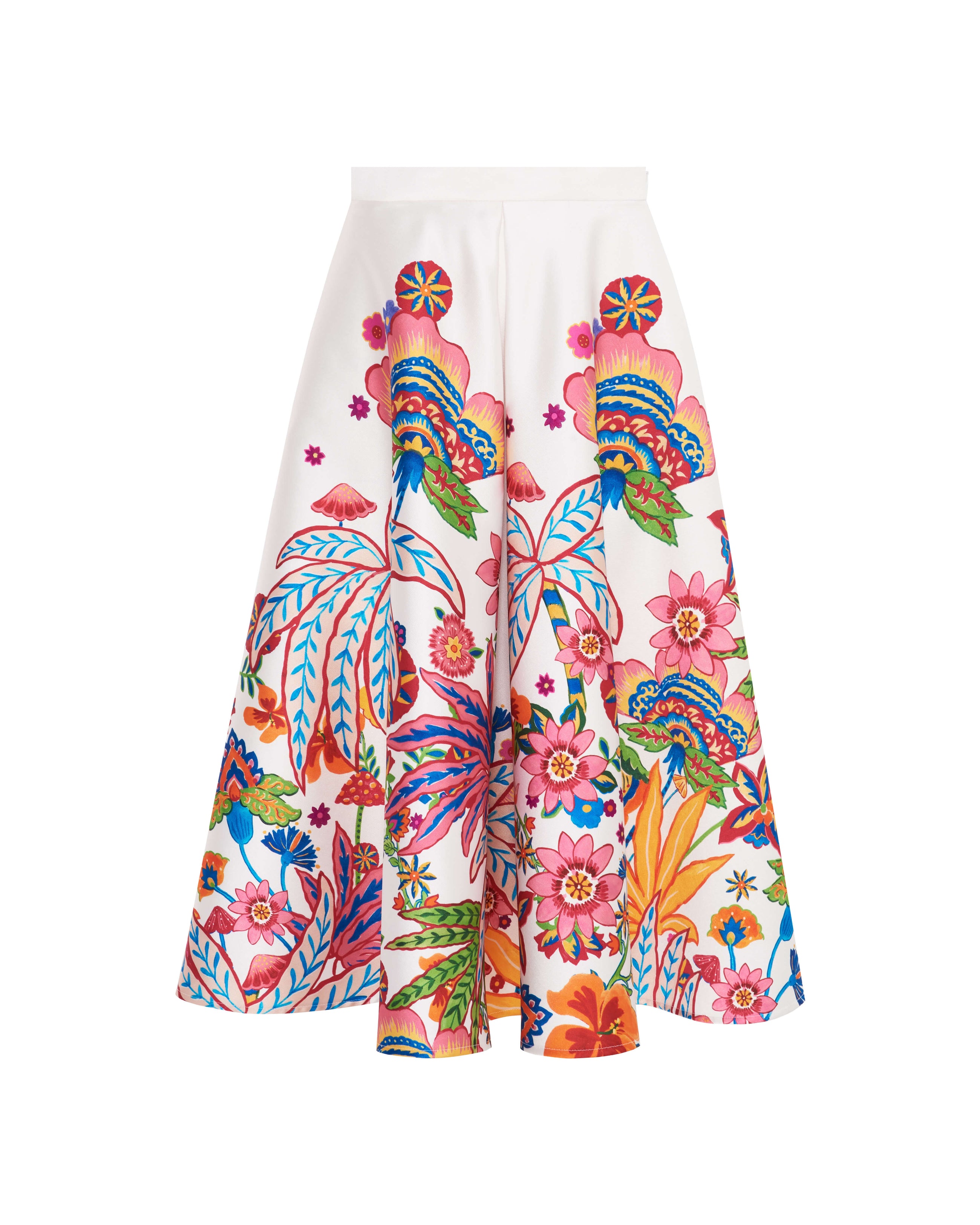 PRINTED DUCHESSE CIRCLE SKIRT