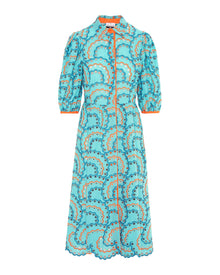 SHIRT DRESS WITH SANGALLO EMBROIDERY