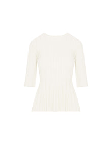 VISCOSE SWEATER WITH PLEATED DETAILING