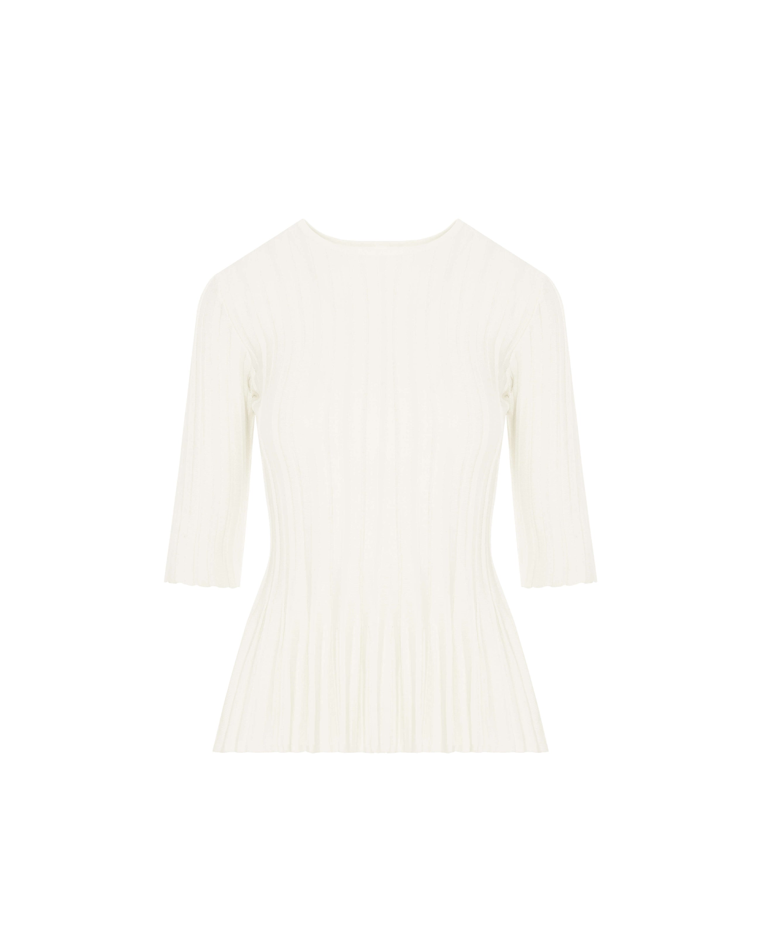 VISCOSE SWEATER WITH PLEATED DETAILING