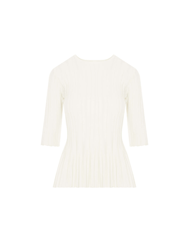 VISCOSE SWEATER WITH PLEATED DETAILING