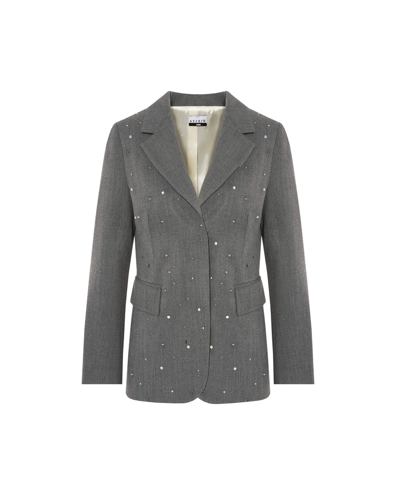 SINGLE-BREASTED BLAZER WITH RHINESTONES