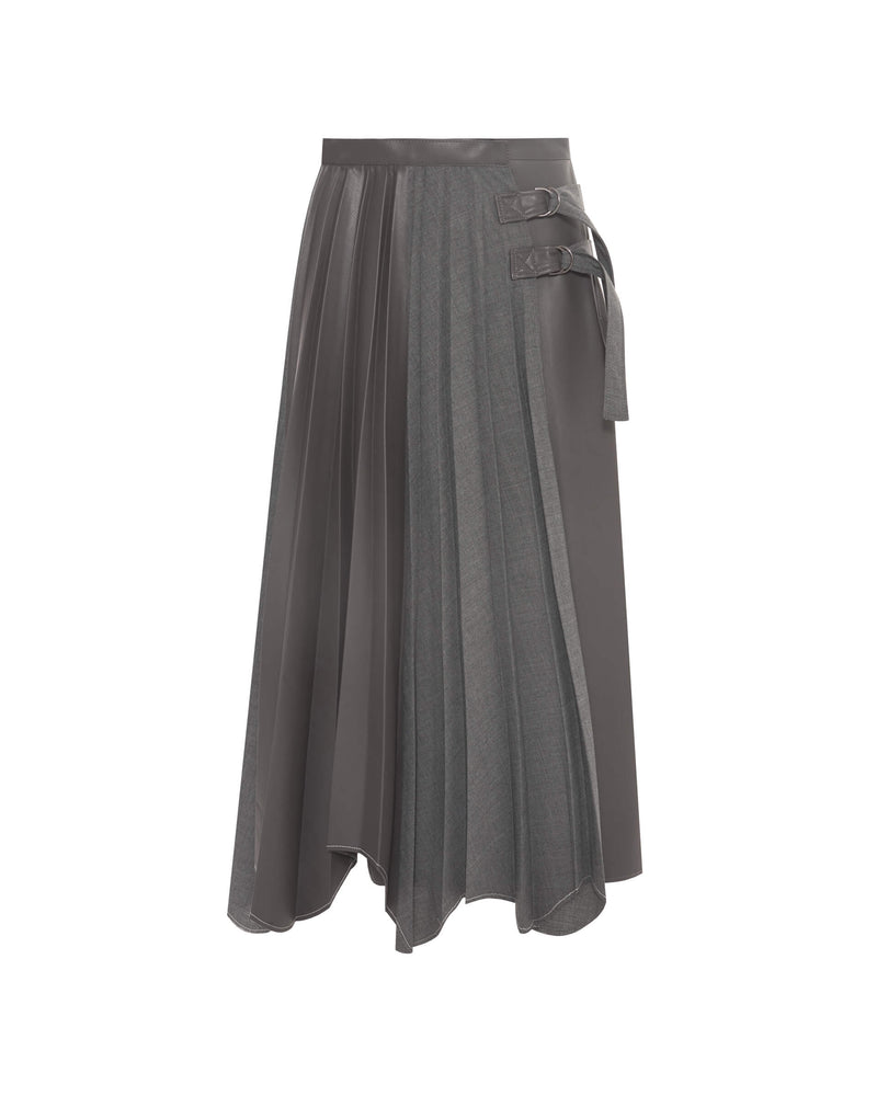 WRAP PLEATED SKIRT