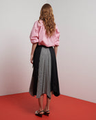 PATCHWORK PLEATED SKIRT