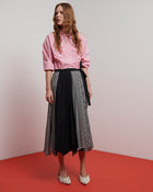 PATCHWORK PLEATED SKIRT