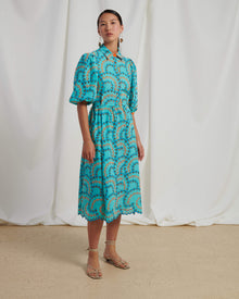 SHIRT DRESS WITH SANGALLO EMBROIDERY